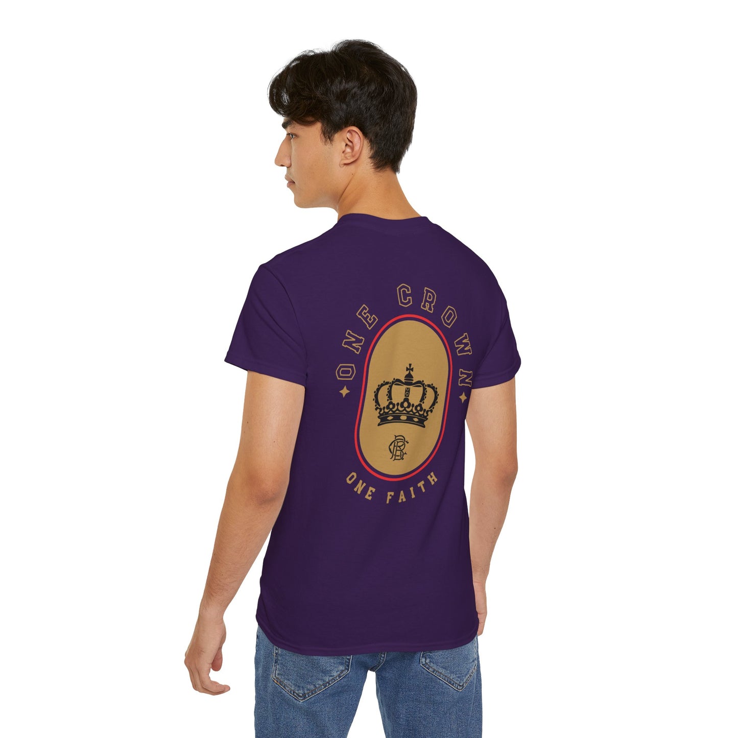 One Crown One Faith Back Print Cotton T-shirt